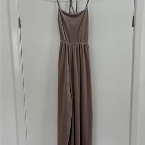 Urban Outfitters Velvet Taupe Jumpsuit